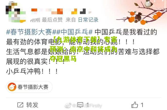 【九游体育下载】专家预测：南京中和将成为夺冠黑马